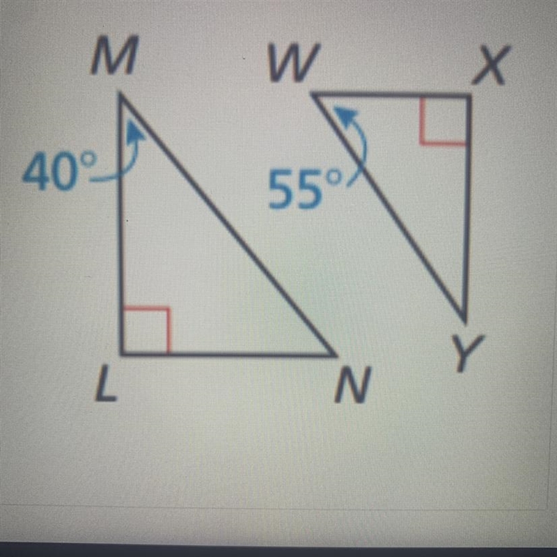 YALL REALLY NEED TO HELP MEEEE determine if the triangles are similar. Why are they-example-1