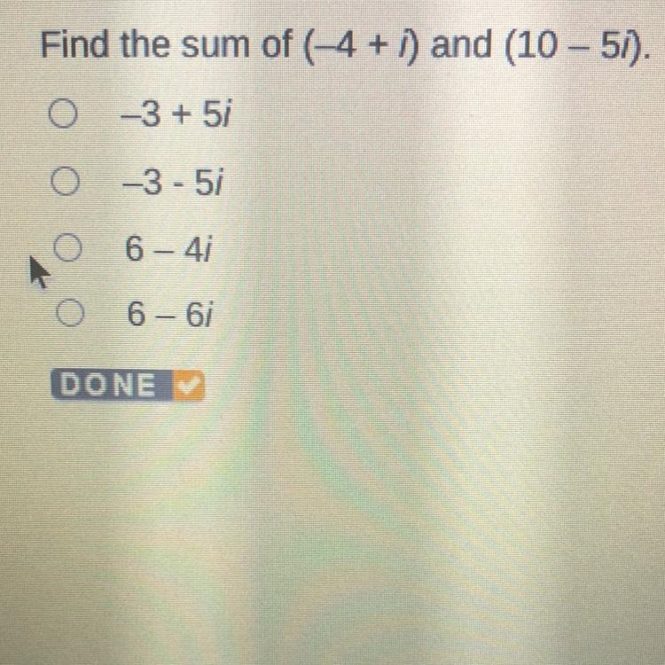 Find the sum of (-4 + 1) and (10 – 5:).-example-1