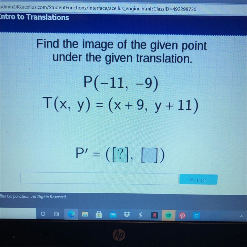 Find the image of the given point under the given translation.-example-1