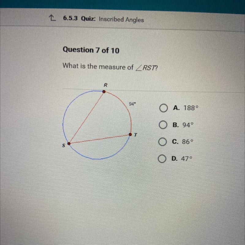 What is the measure of RST?-example-1