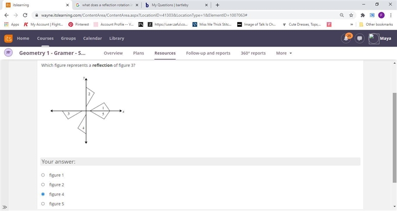 Which figure represents a reflection of figure 3? can someone please help!!-example-1