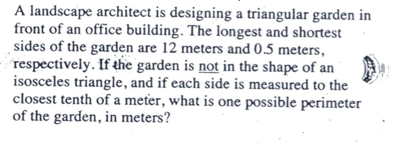 What is one possible perimeter of the garden, in meters?-example-1