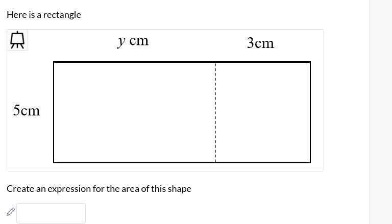 Here is a rectangle Create an expression for the area of this shape-example-1