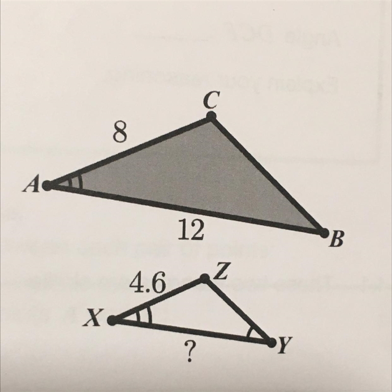 Triangle XYZ is similar to ABC. what is the length of XY?-example-1