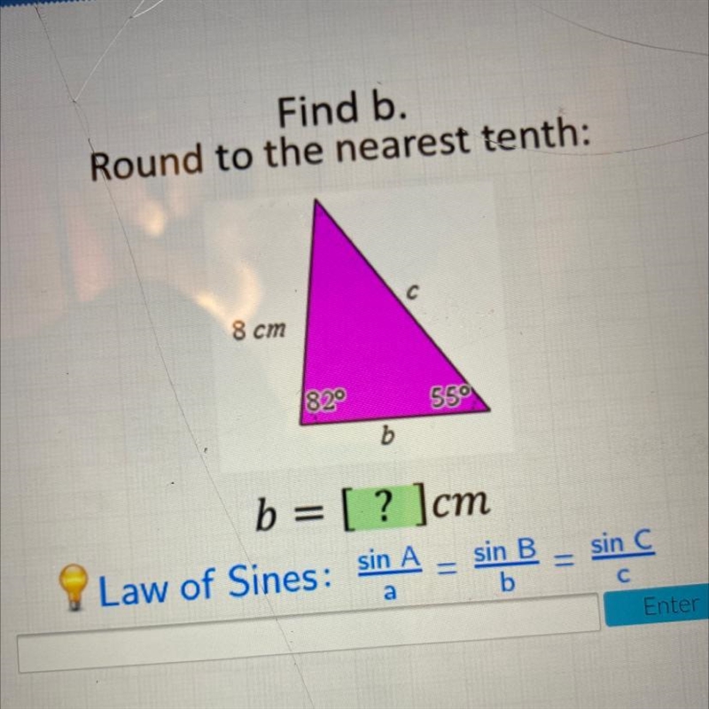 Find the value of b. Round the nearest tenth.-example-1