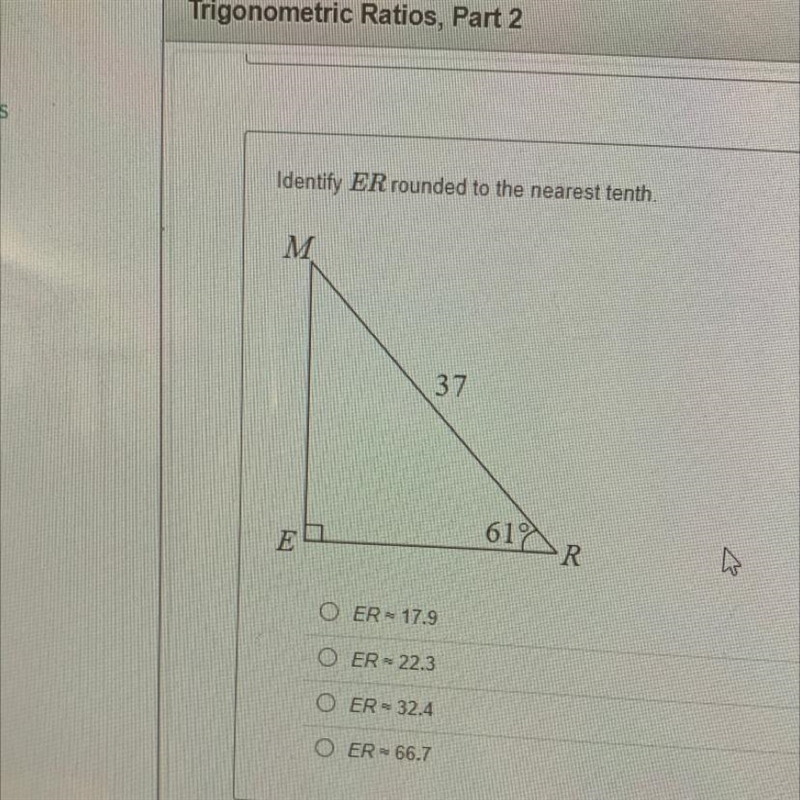 Identify ER rounded to the nearest tenth.-example-1