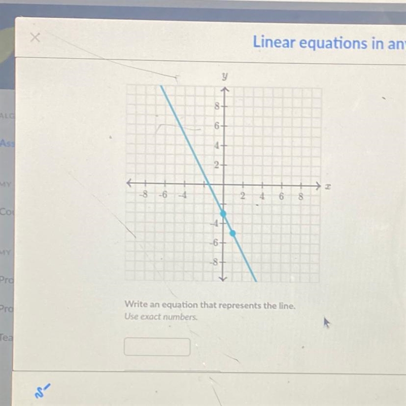 What is the equation that represents the line-example-1