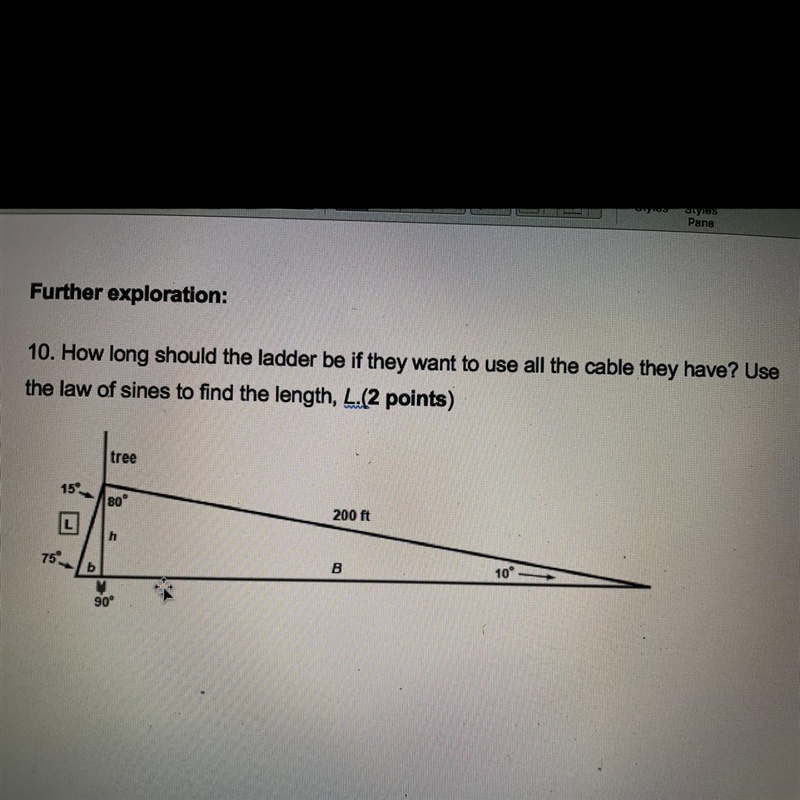 how long should the ladder be if they want to use all the canle they have? use the-example-1