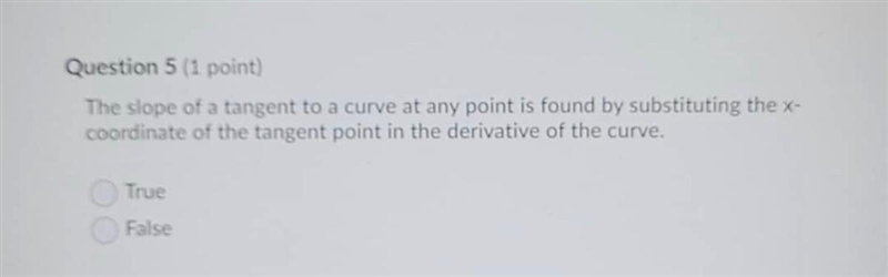 The slope of a tangent to a curve at any point is found by substituting the x- coordinate-example-1