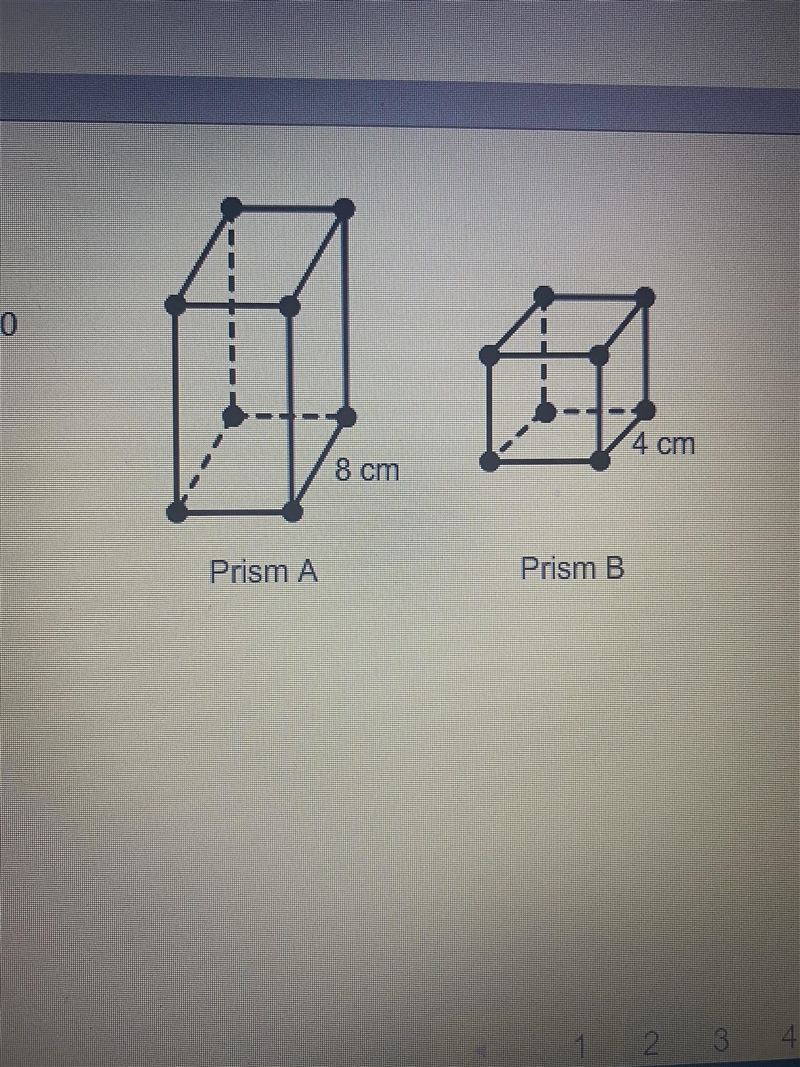 Prism A is similar to Prism B. The volume of Prism A is 2790 cm3. What is the volume-example-1