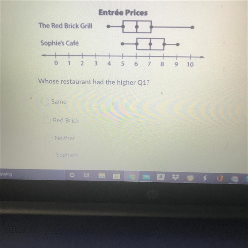 Who is restaurant had a higher Q1?-example-1