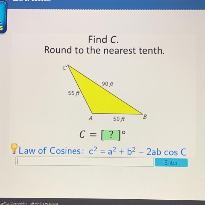 Find c. Round to the nearest tenth.￼-example-1