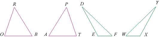 PLEASE HELP ME The figure below shows two pair of congruent triangles. ΔROB ≅ _____ ΔPTA-example-1