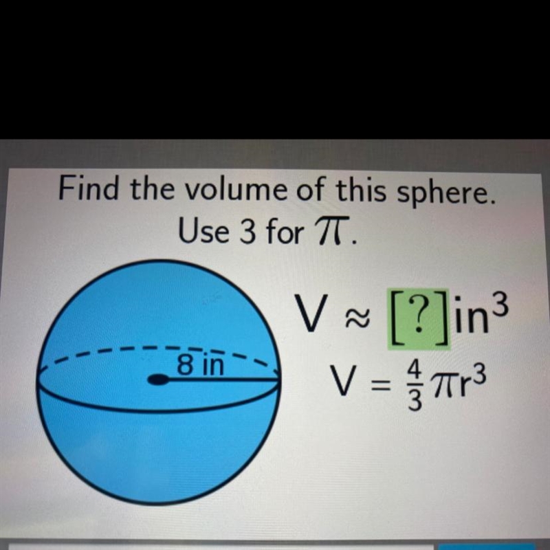 Find the volume of this sphere. I need help I don’t understand.-example-1