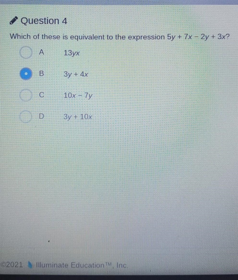 Which of these equivalent to the expression 5y÷7×-2y÷3×​-example-1