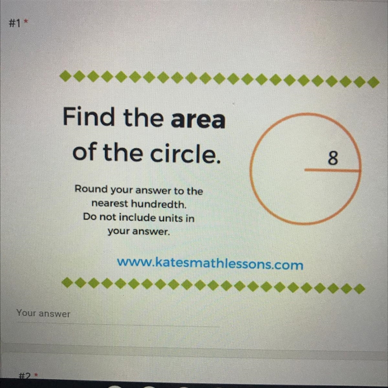 Find the area of the circle. Round your answer to the nearest hundredth. Do not include-example-1