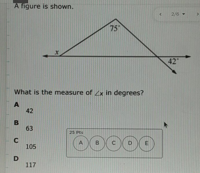 What is the measure if the angle x in degrees​-example-1