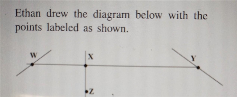 Plss help mee Ethan drew the diagram below with the points labeled as shown. Which-example-1