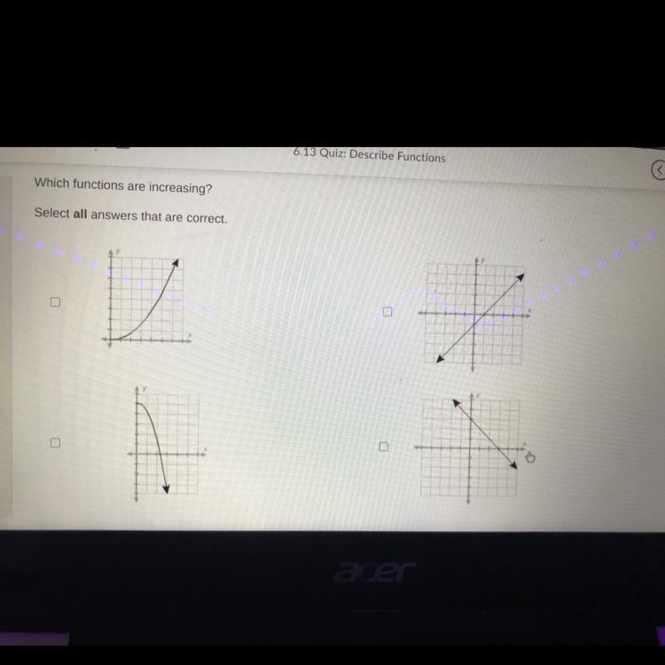 Which functions are increasing? Select all answers that are correct.-example-1