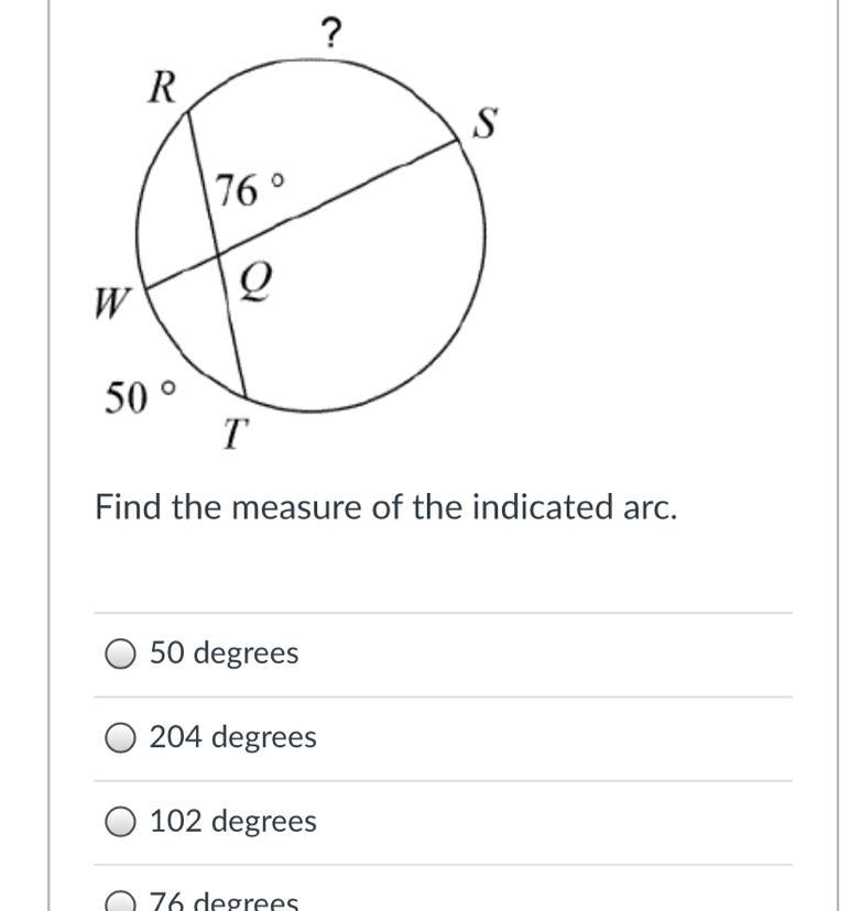 Find the measure of the indicated arc.-example-1