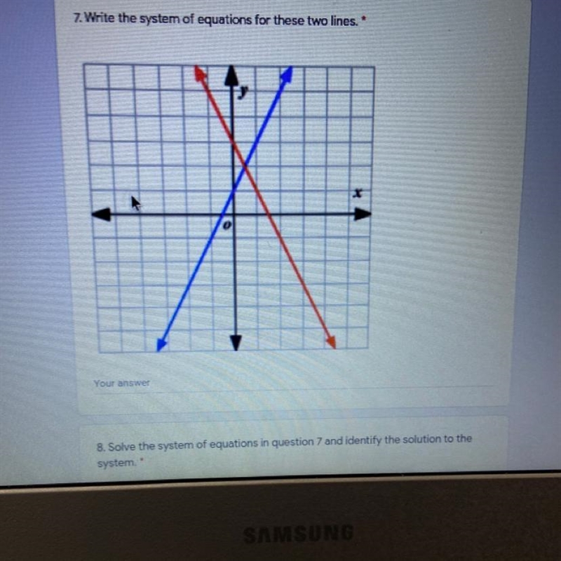 Help will be greatly appreciated!!! Write the system of equations for these two lines-example-1