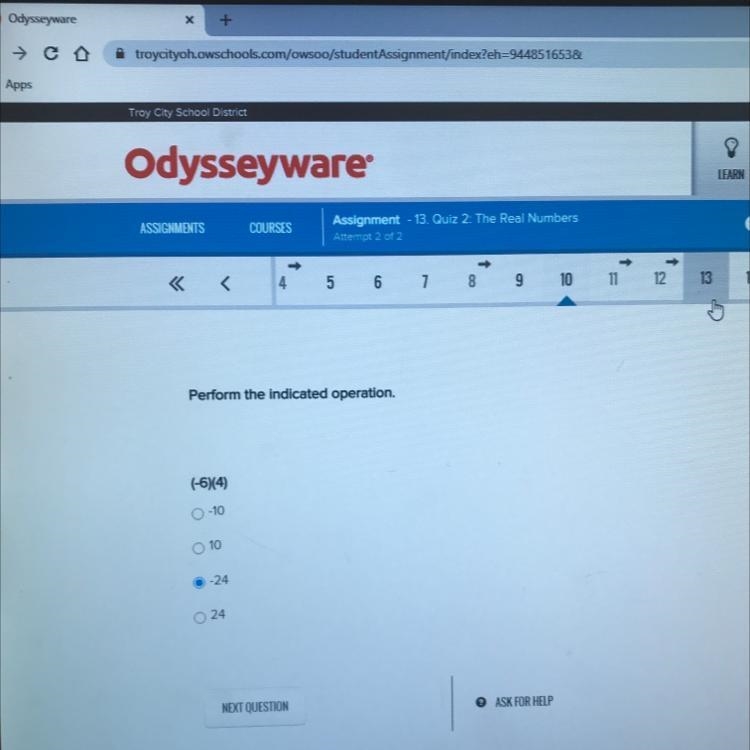 (-6)(4) preform indicated operation-example-1