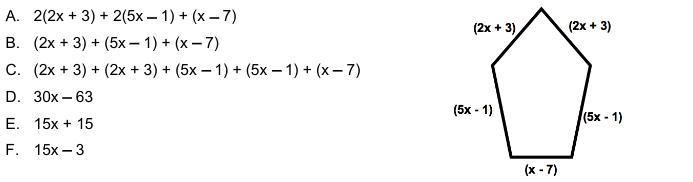 Which expression(s) represent(s) the perimeter of the following figure? Select all-example-1