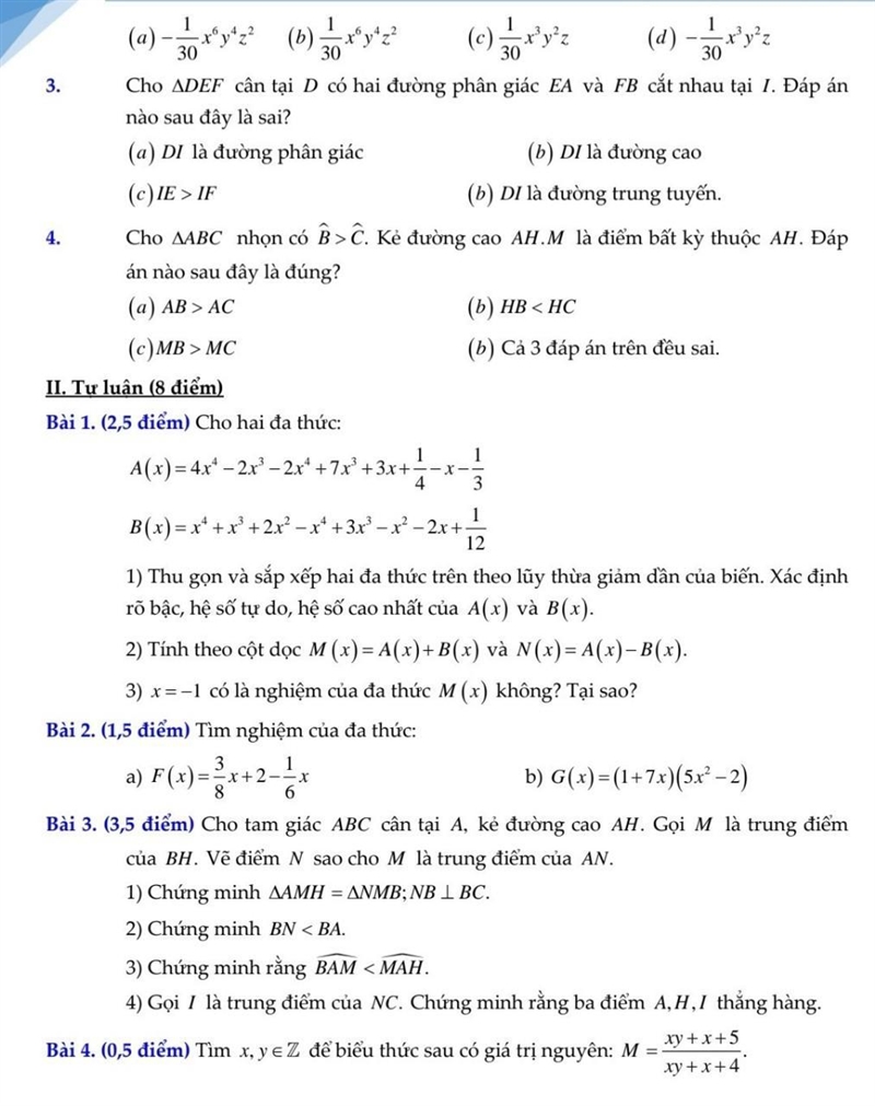 Làm giúp em câu 3+4 trắc nghiệm và bài 2+3 ạ-example-1