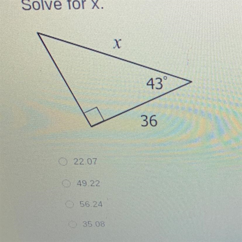 Directions: Solve for x. Round to the nearest tenth.-example-1