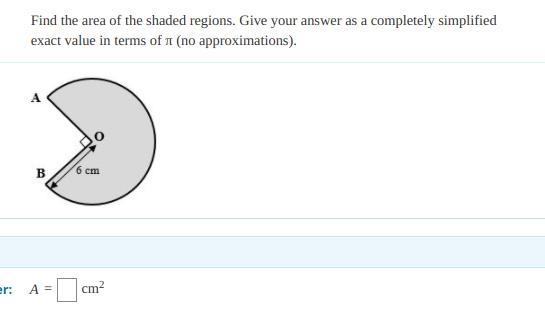 Find the area of the shaded regions. GIve your answer as a completely simplified exact-example-1