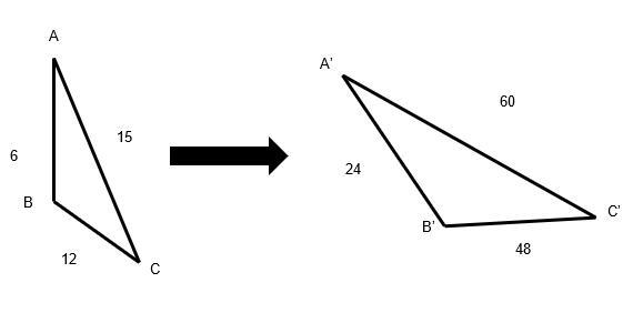 2. The two figures are similar. Complete sentences a) Write the similarity statement-example-1