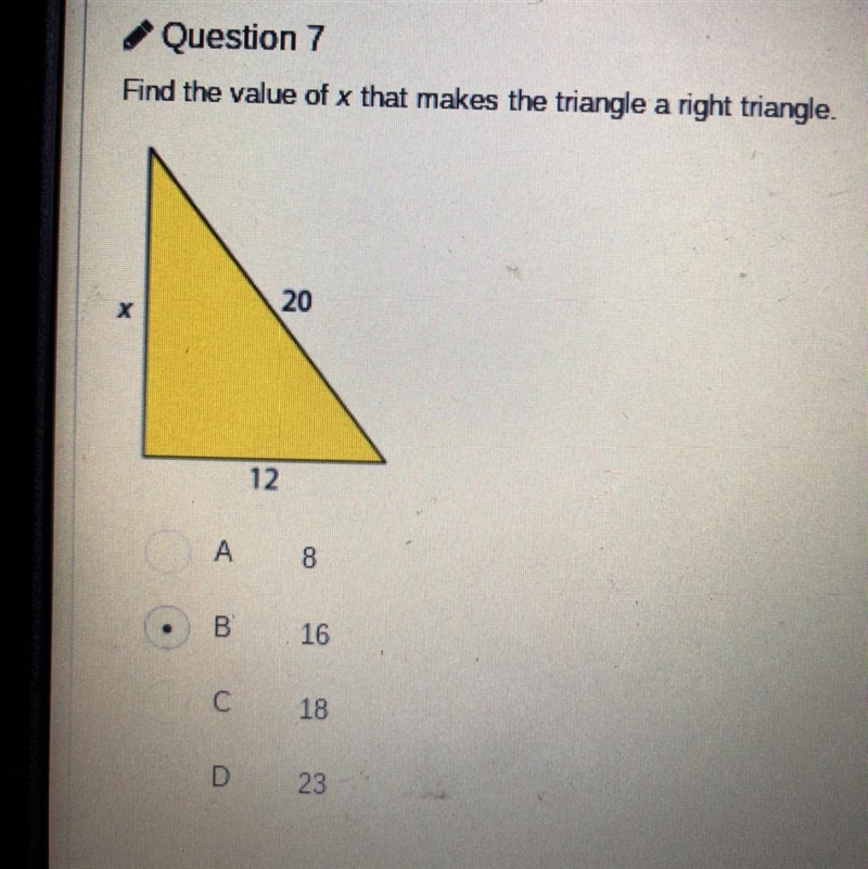 How do you find the value of x that makes the triangle a right triangle-example-1