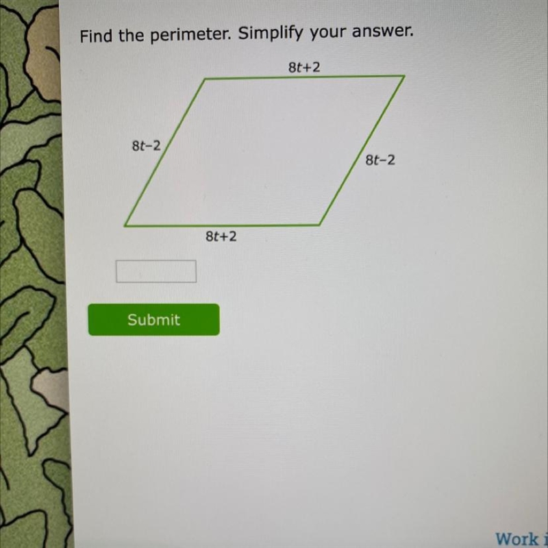 Find the perimeter. Simplify your answer.-example-1