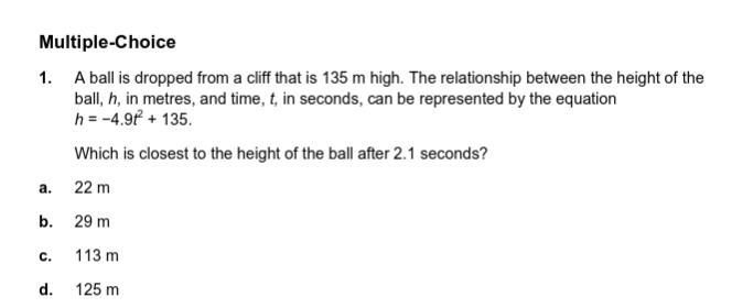 Which is the closest to the height of the ball-example-1