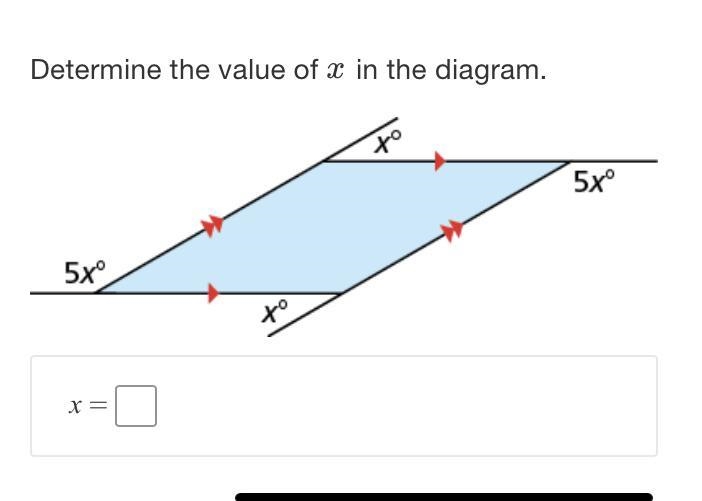 Determine the value of x in the diagram.-example-1