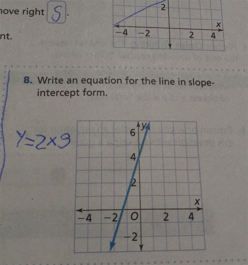 8. Write an equation for the line in slope- intercept form.​-example-1