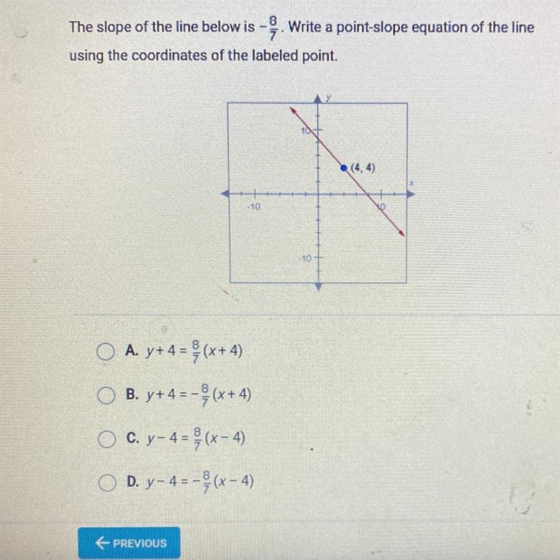 The slope of the line below is - Write a point-slope equation of the line using the-example-1