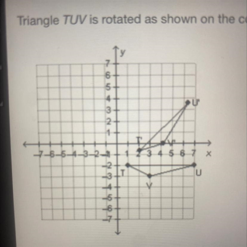 Which describes the rotation that took place? a 45° clockwise rotation a 45° counterclockwise-example-1