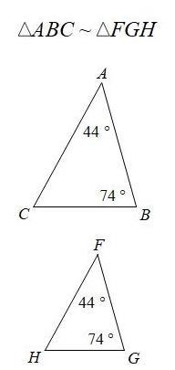 Are the triangles similar? If so, what postulate or theorem proves their similarity-example-1