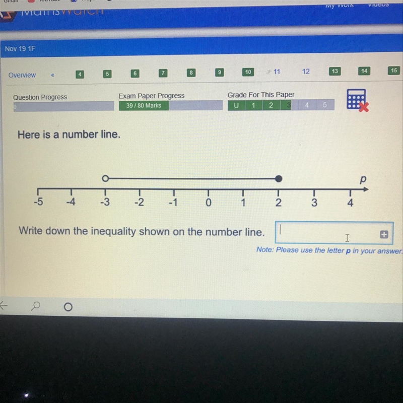 Here is a number line write down the inequality shown on the number line-example-1