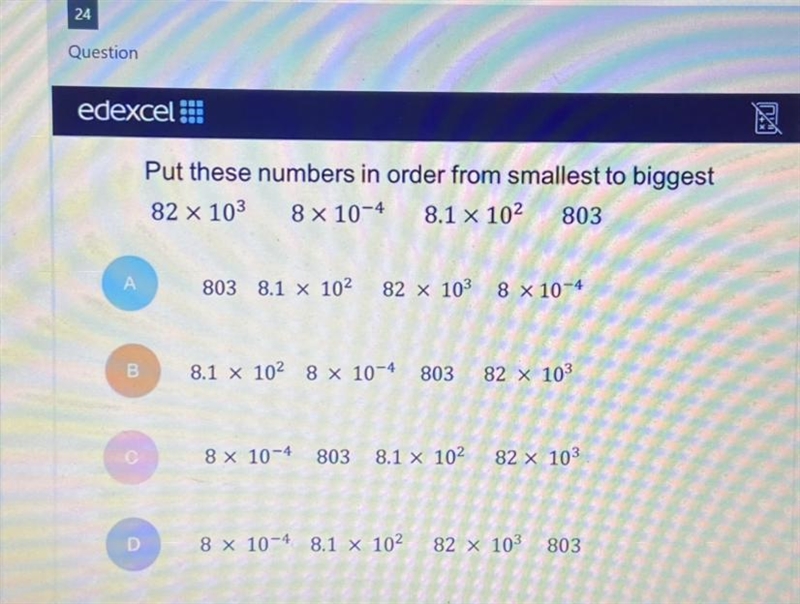 Put these numbers in order from smallest to biggest. Standard form need help ASAP-example-1