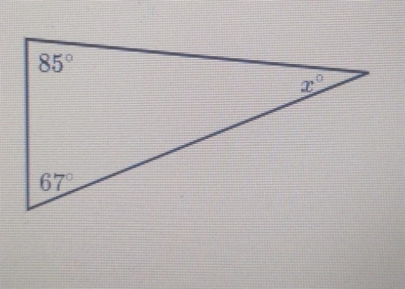 Find the value of x in the triangle below​-example-1