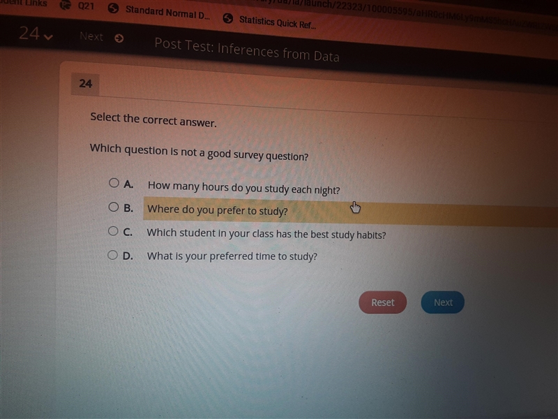 Which question is not a good survey question-example-1