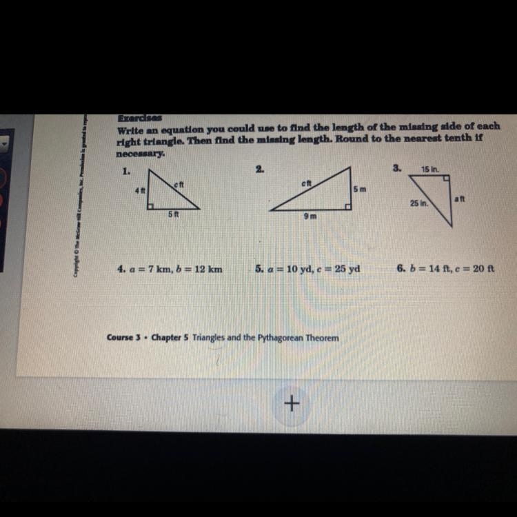 Pythagorean and theorem 1-6 thank you-example-1