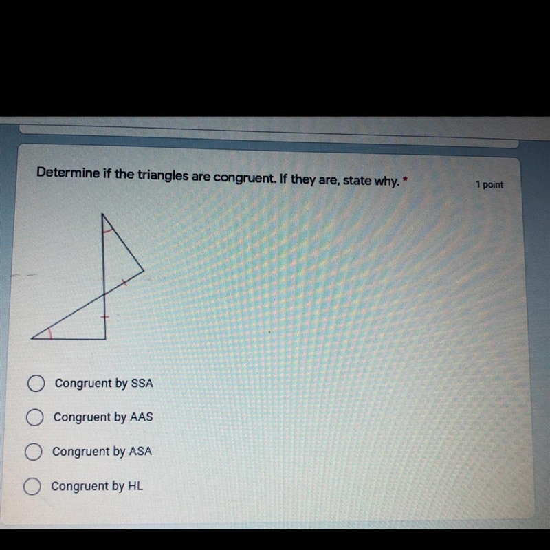 Determine if the triangles are congruent. If they are, state why. (look at the picture-example-1