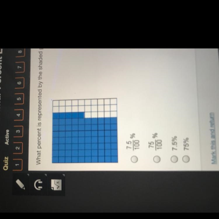 What percent is represented by the shaded portion on this 10×10 grid￼-example-1