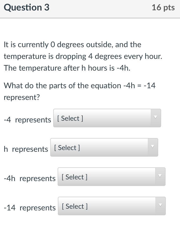 It is currently 0 degrees outside, and the temperature is dropping 4 degrees every-example-1