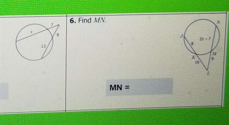 5. solve for x 6. find MN please help I need before Saturday at 12:00am Will report-example-1