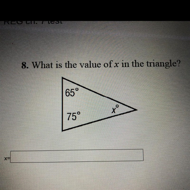 What is the value of x in the triangle??-example-1