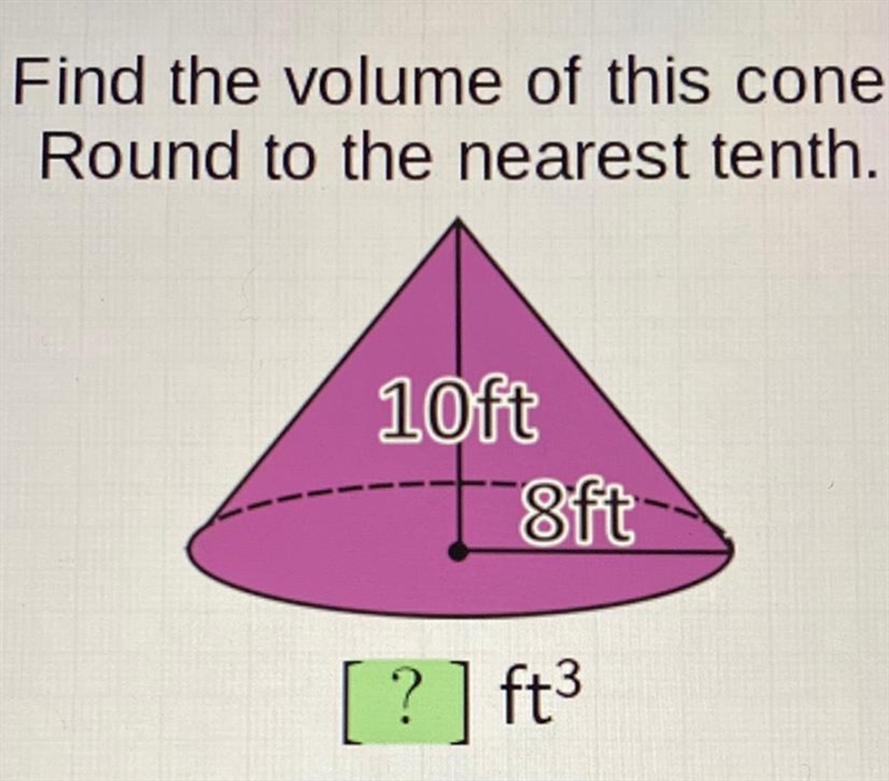 Volume of this cone-example-1